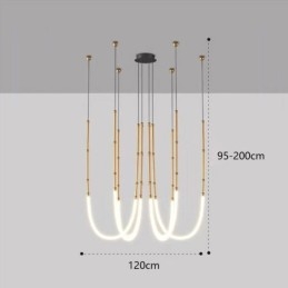 Creative Line Bamboo Lampada a sospensione nera e oro