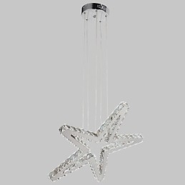 Lampadario classico in metallo cromato e cristallo trasparente