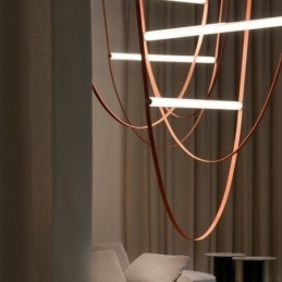 Lampada a sospensione Wabi Sabi con cintura decorativa