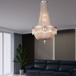 Lampada a sospensione retrò americana Duplex Tassel in alluminio con catena da soffitto