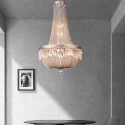 Lampada a sospensione retrò americana Duplex Tassel in alluminio con catena da soffitto