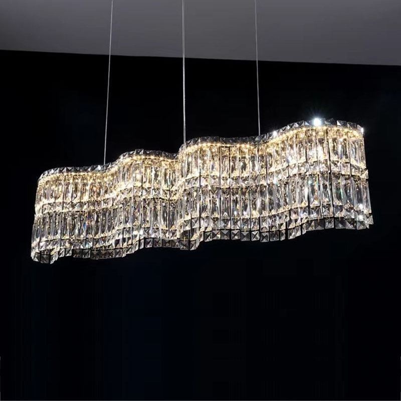 Lampada a sospensione in cristallo lungo decorativa di lusso