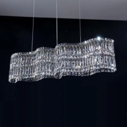 Lampada a sospensione in cristallo lungo decorativa di lusso
