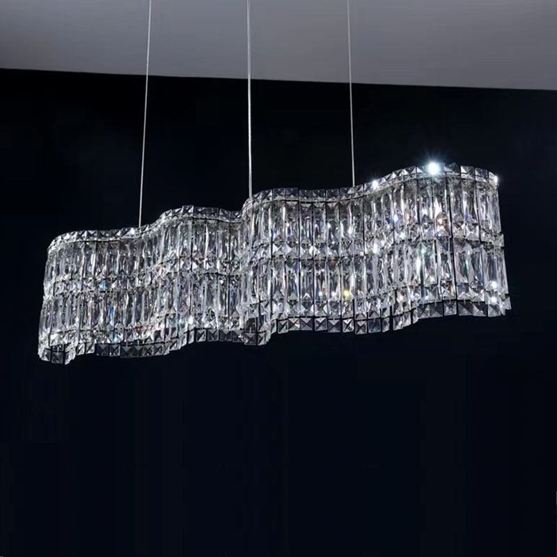 Lampada a sospensione in cristallo lungo decorativa di lusso