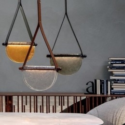 Lampada a sospensione LED moderna minimalista in vetro, cavo regolabile 50 cm