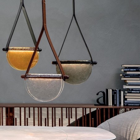 Lampada a sospensione LED moderna minimalista in vetro, cavo regolabile 50 cm