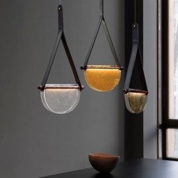 Lampada a sospensione LED moderna minimalista in vetro, cavo regolabile 50 cm