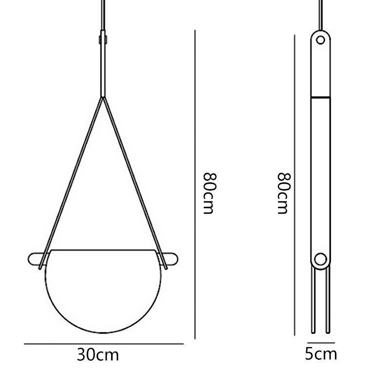Lampada a sospensione LED moderna minimalista in vetro, cavo regolabile 50 cm