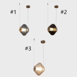 Lampada a sospensione moderna in vetro singolo, piccola, 1 luce, 10 W, 20 x 20 x 22 cm