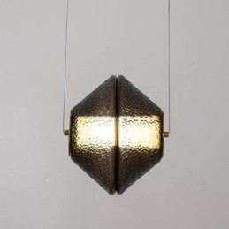 Lampada a sospensione moderna in vetro singolo, piccola, 1 luce, 10 W, 20 x 20 x 22 cm