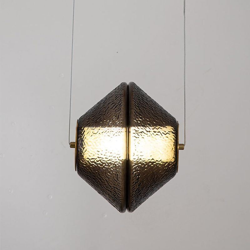 Lampada a sospensione moderna in vetro singolo, piccola, 1 luce, 10 W, 20 x 20 x 22 cm