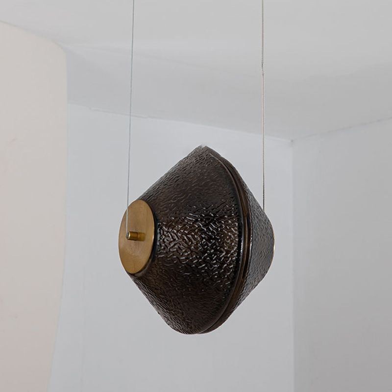 Lampada a sospensione moderna in vetro singolo, piccola, 1 luce, 10 W, 20 x 20 x 22 cm