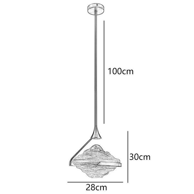 Lampada a sospensione LED moderna minimalista in ferro e vetro, 10 W, luce bianco caldo, 28×30 cm