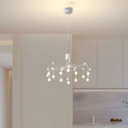 Lampada a sospensione Nordic creativa bianca naturale 14 luci