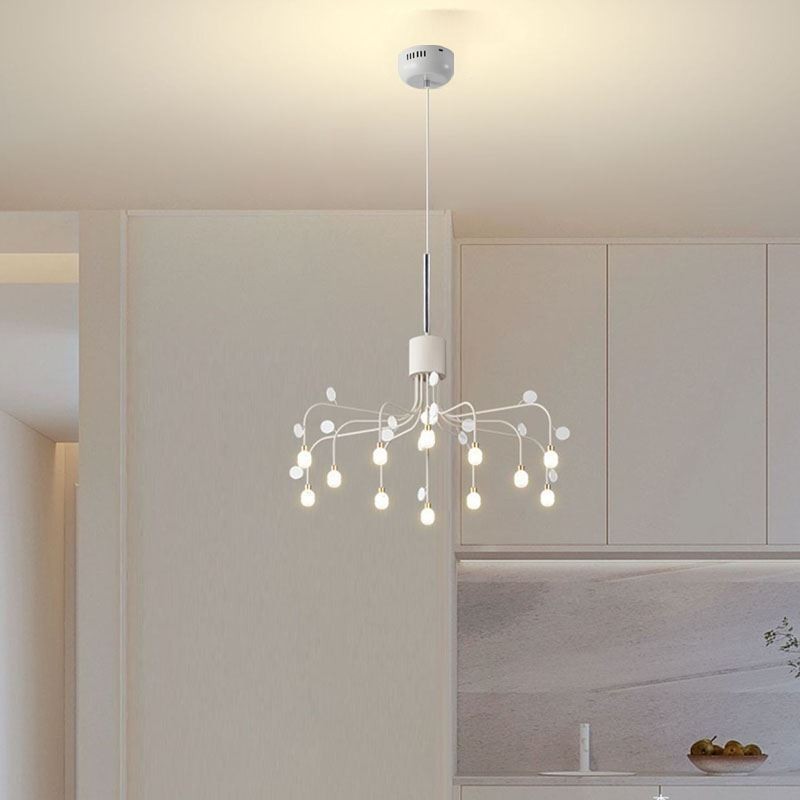 Lampada a sospensione Nordic creativa bianca naturale 14 luci