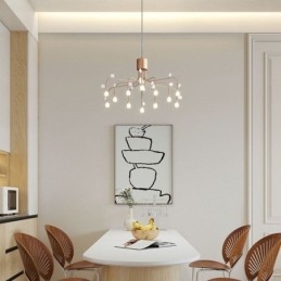 Lampada a sospensione Nordic creativa bianca naturale 14 luci