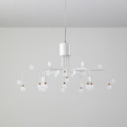 Lampada a sospensione Nordic creativa bianca naturale 14 luci