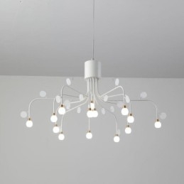 Lampada a sospensione Nordic creativa bianca naturale 14 luci