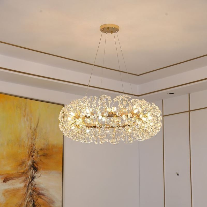 Lampada a sospensione moderna minimalista in ferro battuto a forma di fiore di sole circolare