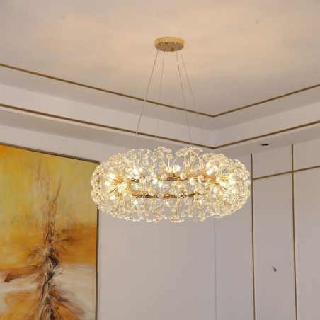 Lampada a sospensione moderna minimalista in ferro battuto a forma di fiore di sole circolare