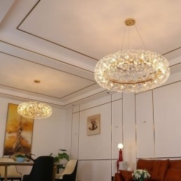 Lampada a sospensione moderna minimalista in ferro battuto a forma di fiore di sole circolare