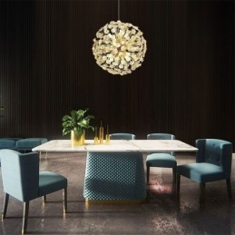Lampada a sospensione moderna minimalista in ferro galvanizzato a forma di fiore di sole