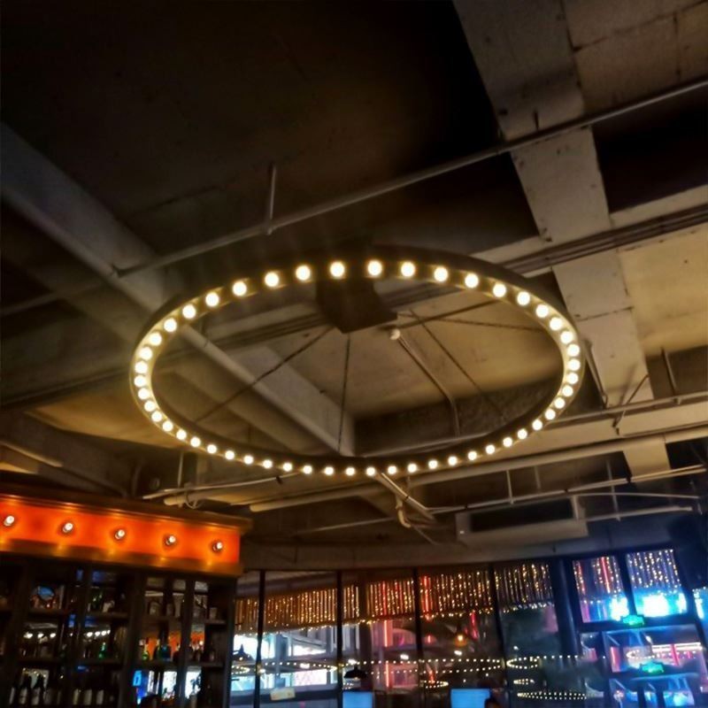 Lampada a sospensione retrò in ferro battuto, stile americano, attacco E27/E26, 23 luci 120 cm