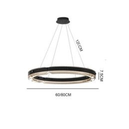 Lampada a sospensione circolare in vetro dimmerabile con telecomando 60 cm 80W