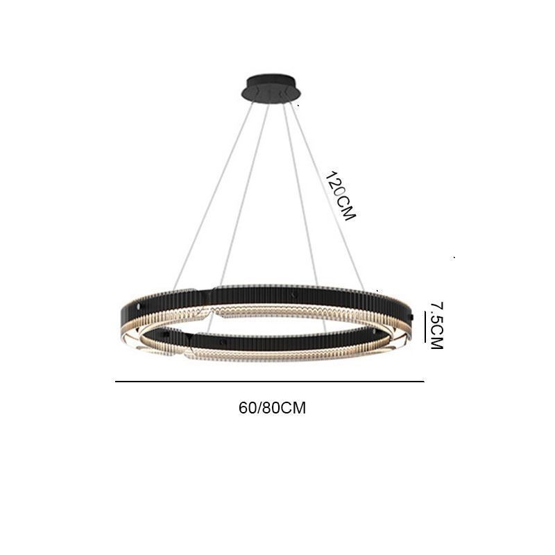 Lampada a sospensione circolare in vetro dimmerabile con telecomando 60 cm 80W