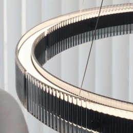 Lampada a sospensione circolare in vetro dimmerabile con telecomando 60/80 cm