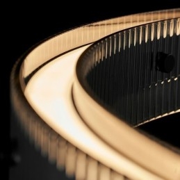 Lampada a sospensione circolare in vetro dimmerabile con telecomando 60/80 cm