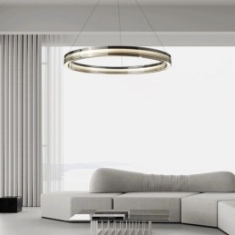 Lampada a sospensione in vetro cerchio 60 80 cm dimmerazione tricromatica