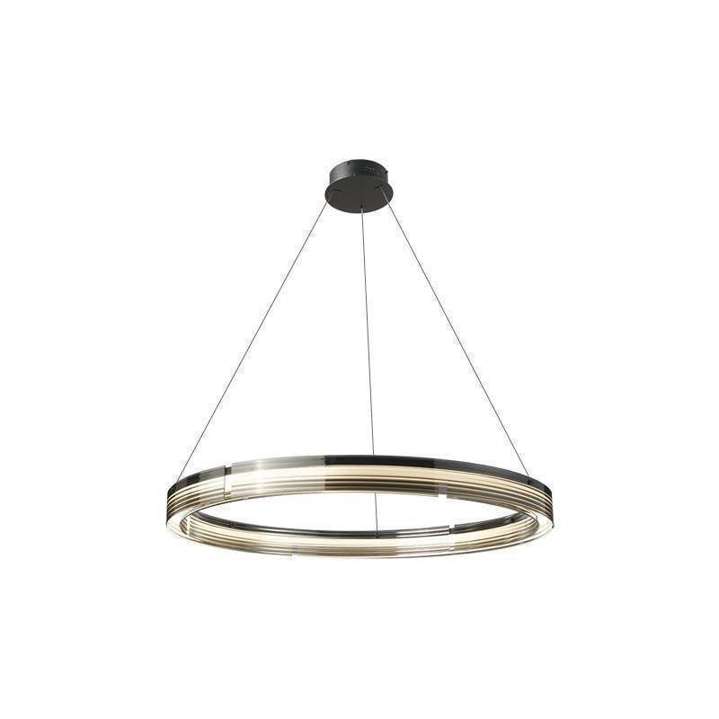 Lampada a sospensione in vetro cerchio 60 80 cm dimmerazione tricromatica