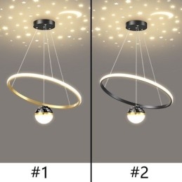 Lampada a sospensione LED moderna semplice in ferro e silicone, anello singolo