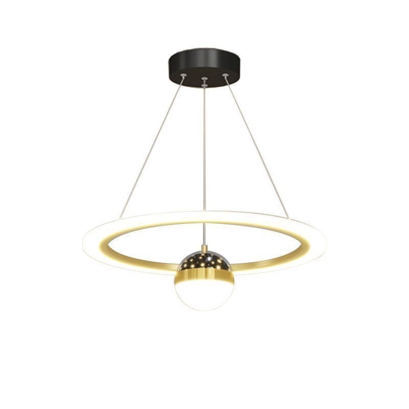 Lampada a sospensione LED minimalista in ferro battuto e acrilico a anello stella
