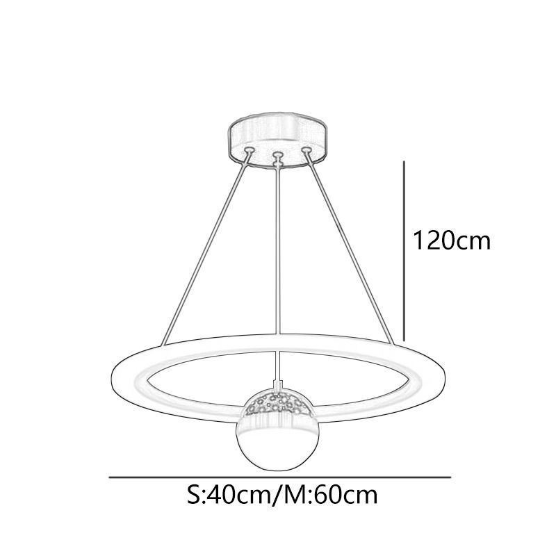Lampada a sospensione LED minimalista in ferro battuto e acrilico a anello stella