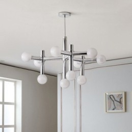 Lampada a sospensione in ferro battuto 10 luci E26/E27 80×50 cm