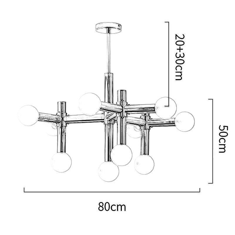 Lampada a sospensione in ferro battuto 10 luci E26/E27 80×50 cm