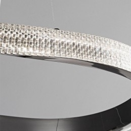 Lampada a sospensione LED in ferro battuto con anello in acrilico, luce da soffitto a cerchio singolo