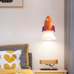 Lampada a sospensione in ferro battuto Moon Landing, piccola lampada da soffitto
