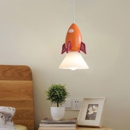 Lampada a sospensione in ferro battuto Moon Landing, piccola lampada da soffitto