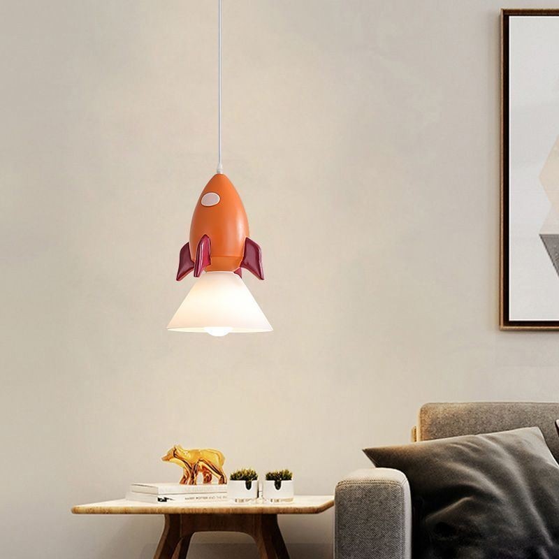Lampada a sospensione in ferro battuto Moon Landing, piccola lampada da soffitto