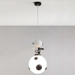Lampada a sospensione in ferro battuto Moon Landing, piccola lampada da soffitto