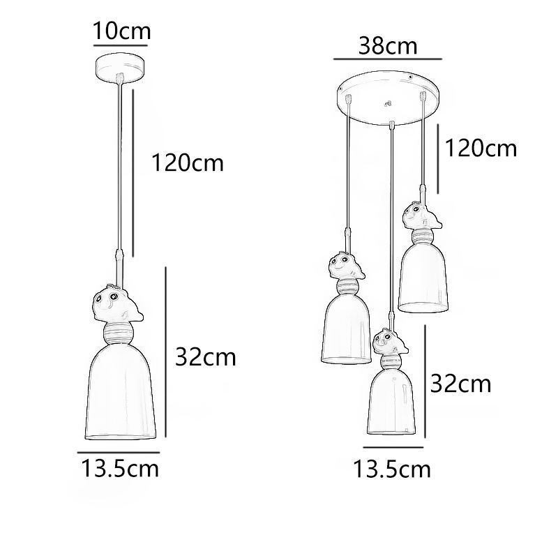 Lampada a sospensione in resina a forma di porcellino rosa