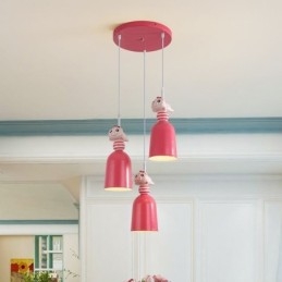 Lampada a sospensione in resina a forma di porcellino rosa