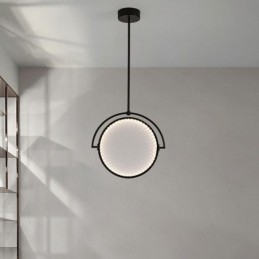 Lampada a sospensione LED nordica in ferro battuto ad anello