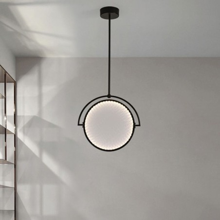 Lampada a sospensione LED nordica in ferro battuto ad anello