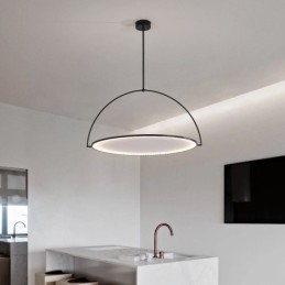 Lampada a sospensione LED nordica in ferro battuto ad anello