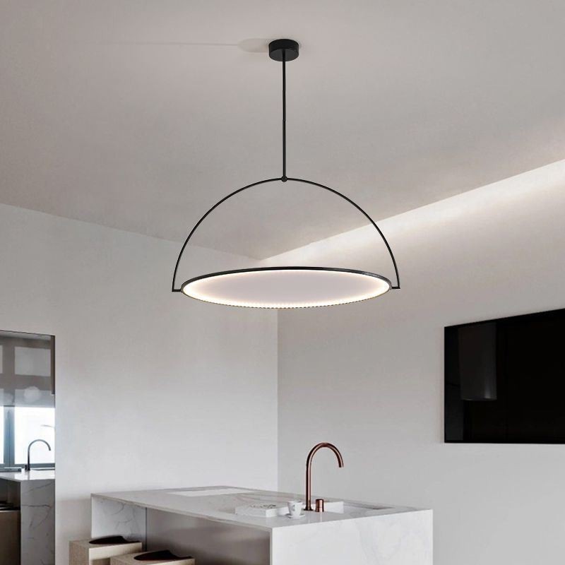 Lampada a sospensione LED nordica in ferro battuto ad anello