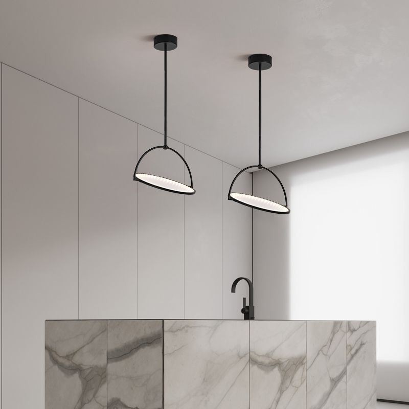 Lampada a sospensione LED nordica in ferro battuto ad anello